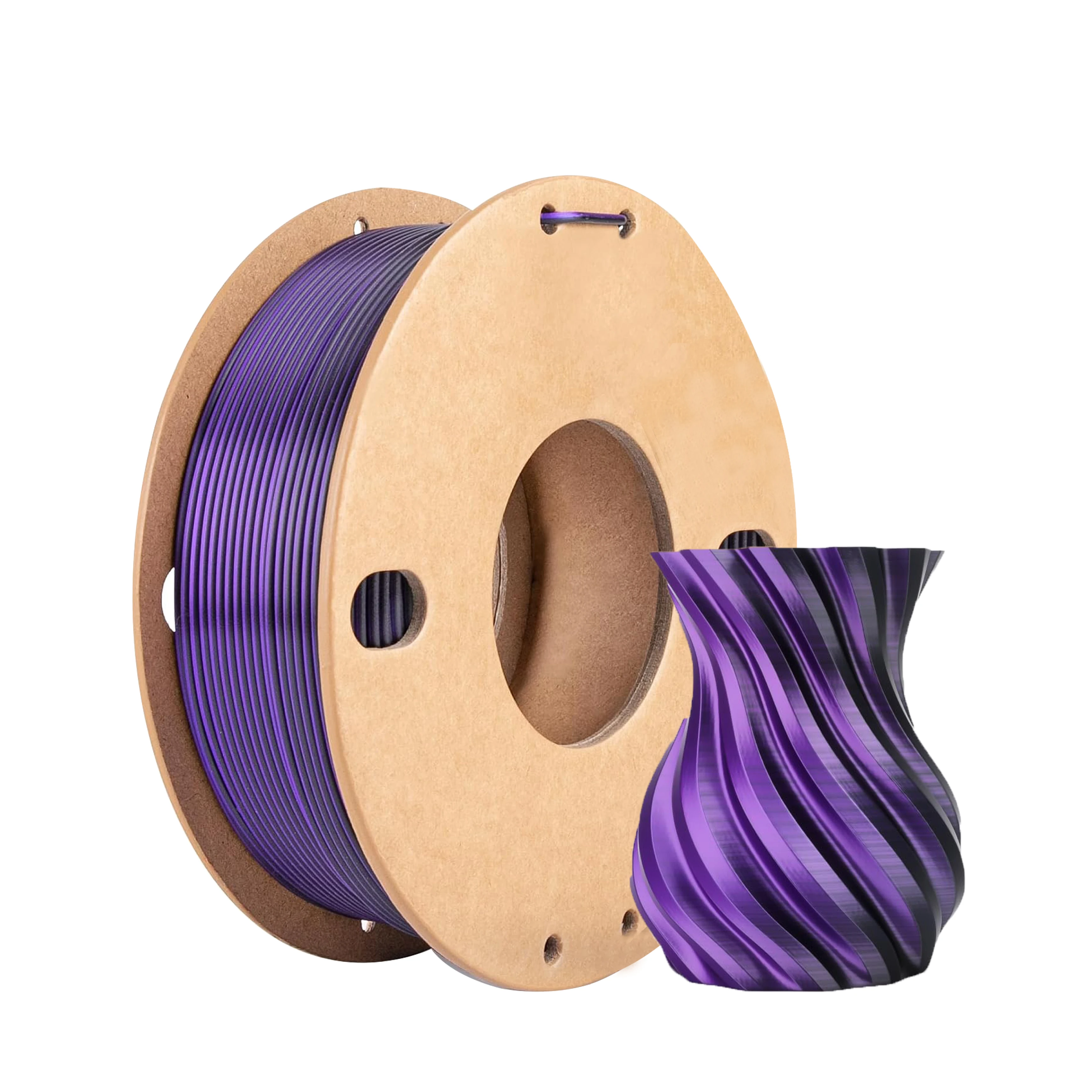 Silk PLA 3D Printer Filament 1.75mm 0.25kg, Silk Dual Color Black Purple PLA, Dimensional Accuracy +/-0.03mm,Smooth & Shiny Text
Silk PLA 3D Printer Filament 1.75mm 0.25kg, Silk Dual Color Black Purple PLA, Dimensional Accuracy +/-0.03mm,Smooth & Shiny Text