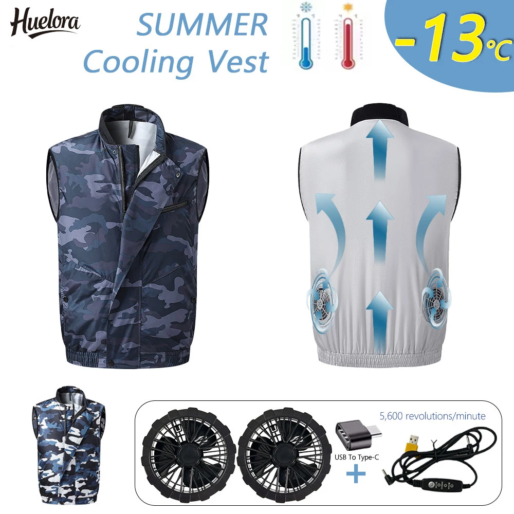 Summer Cooling Air Conditioner Clothes Vest for Men Women Sport USB Rechargeable Cooling Vest Sleeveless Camouflage Clothes Vest
Summer Cooling Air Conditioner Clothes Vest for Men Women Sport USB Rechargeable Cooling Vest Sleeveless Camouflage Clothes Vest