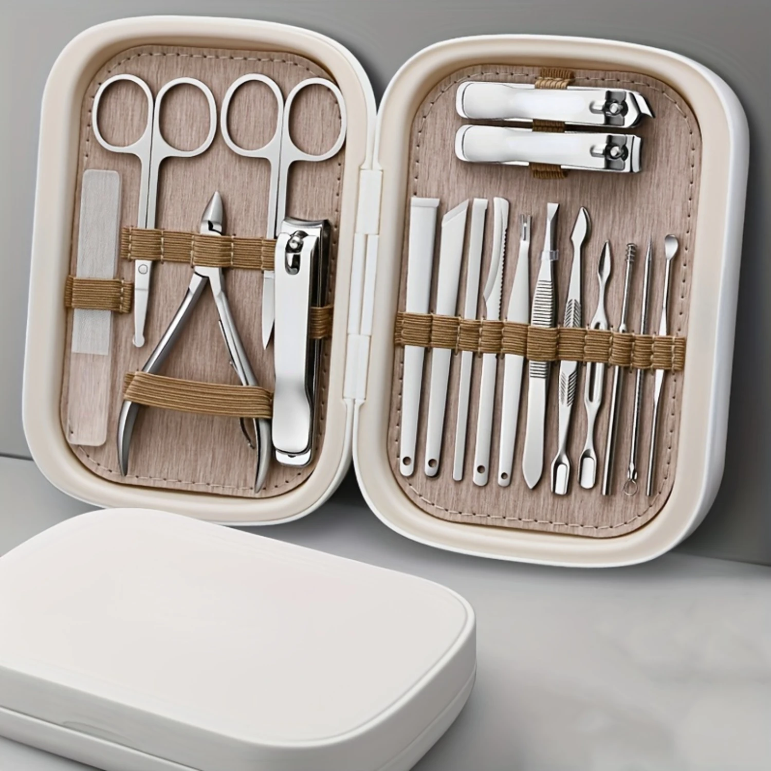Manicure & Pedicure Kit - Stainless Steel Nail Clippers, Scissors, Ear Spoon & More - Odorless, Battery-Free With Travel Case
Manicure & Pedicure Kit - Stainless Steel Nail Clippers, Scissors, Ear Spoon & More - Odorless, Battery-Free With Travel Case