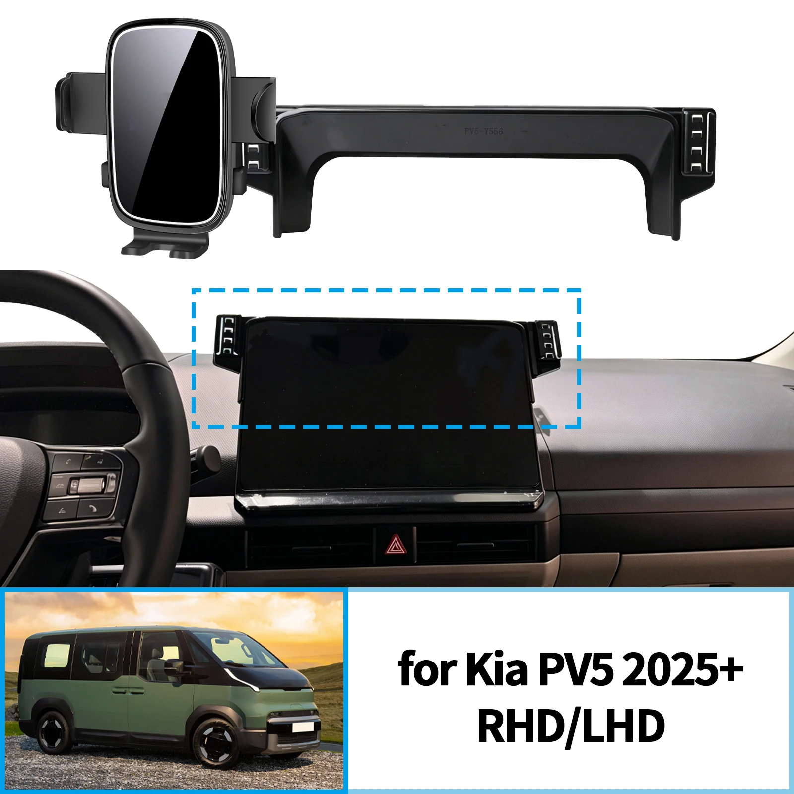 for Kia PV5 2025 2026 2027 RHD LHD Stable Clip-On Phone Holder Mount Screen Base No Vibration Car accessoires
for Kia PV5 2025 2026 2027 RHD LHD Stable Clip-On Phone Holder Mount Screen Base No Vibration Car accessoires