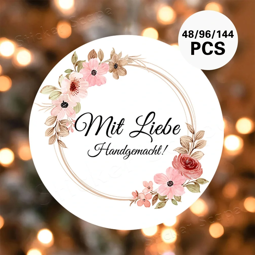 Watercolor-style Round Stickers With Beige Borders And Wreaths, 'With Love Handmade!' Theme, Suitable For Gift Tags
Watercolor-style Round Stickers With Beige Borders And Wreaths, 'With Love Handmade!' Theme, Suitable For Gift Tags