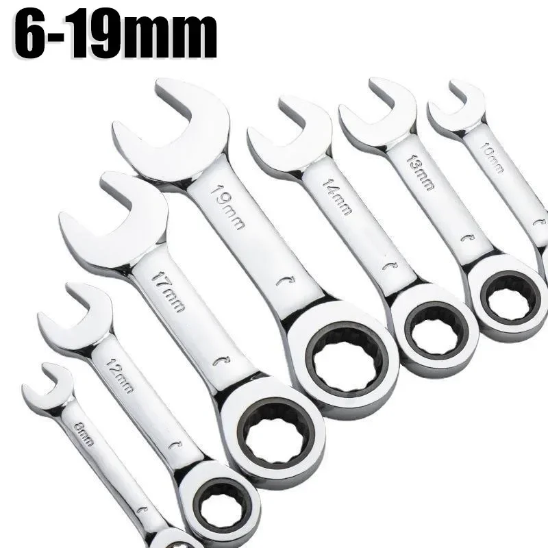 6-19mm Short Handle Quick Ratchet Wrench 72Teeth Multifunctional Portable Mini Dual-use Plum Blossom Small Wrench Hand Tools
6-19mm Short Handle Quick Ratchet Wrench 72Teeth Multifunctional Portable Mini Dual-use Plum Blossom Small Wrench Hand Tools