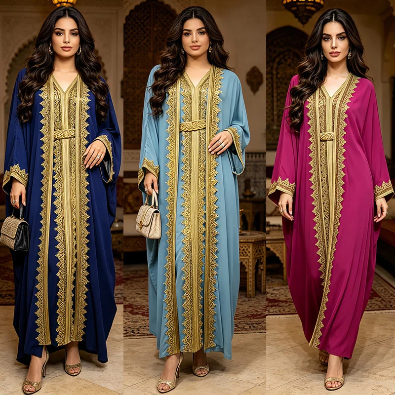 Abaya Dress 2 Piece Set Women Eid Muslim Party Dresses Cardigan Robe Sashes Jalabiya Dubai Ramadan Kaftan Islam Vestidos Suit
Abaya Dress 2 Piece Set Women Eid Muslim Party Dresses Cardigan Robe Sashes Jalabiya Dubai Ramadan Kaftan Islam Vestidos Suit