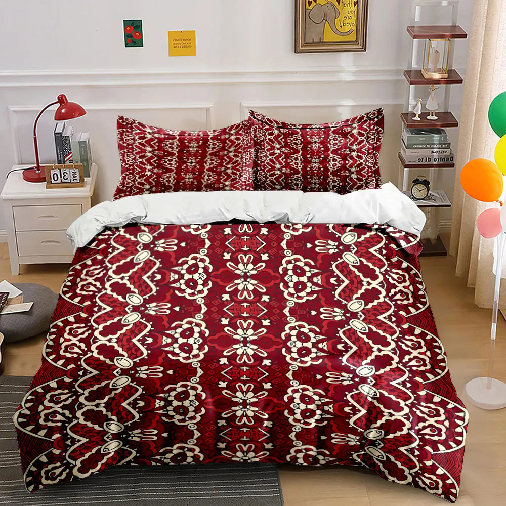 Red Vintage Symmetrical Floral Pattern Print Soft Comfortable Duvet Cover Bedding Set Included 1*Duvet Cover 2*Pillowcases
Red Vintage Symmetrical Floral Pattern Print Soft Comfortable Duvet Cover Bedding Set Included 1*Duvet Cover 2*Pillowcases