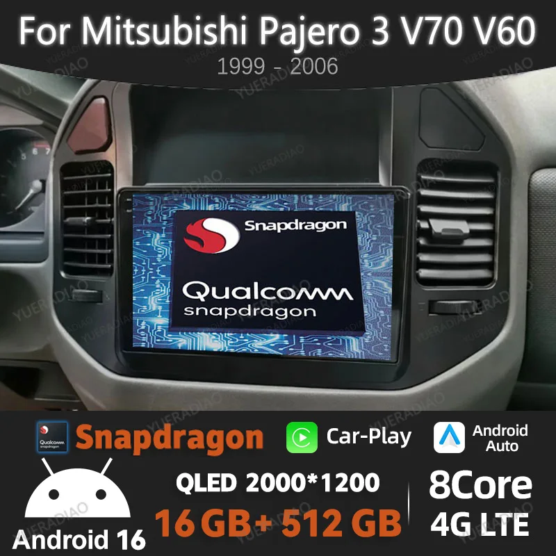Android 16 Car Radio For Mitsubishi Pajero 3 V70 V60 1999 - 2006 QLED Multimedia Stereo Video Player 4G LTE 5G WIFI Head Unit BT
Android 16 Car Radio For Mitsubishi Pajero 3 V70 V60 1999 - 2006 QLED Multimedia Stereo Video Player 4G LTE 5G WIFI Head Unit BT
