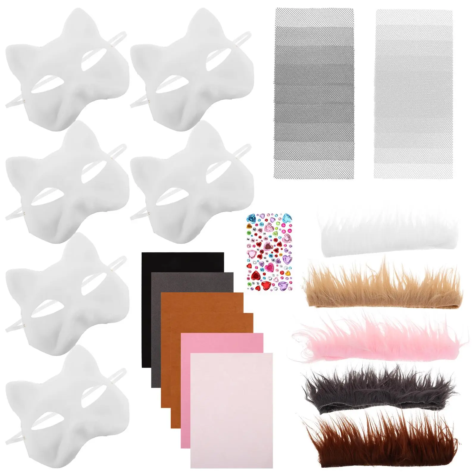 DIY Cat Mask Set Blank Paintable Felt Masks Masquerade Costume Kids Halloween Animal Face Masks Cosplay Props Craft Kit
DIY Cat Mask Set Blank Paintable Felt Masks Masquerade Costume Kids Halloween Animal Face Masks Cosplay Props Craft Kit
