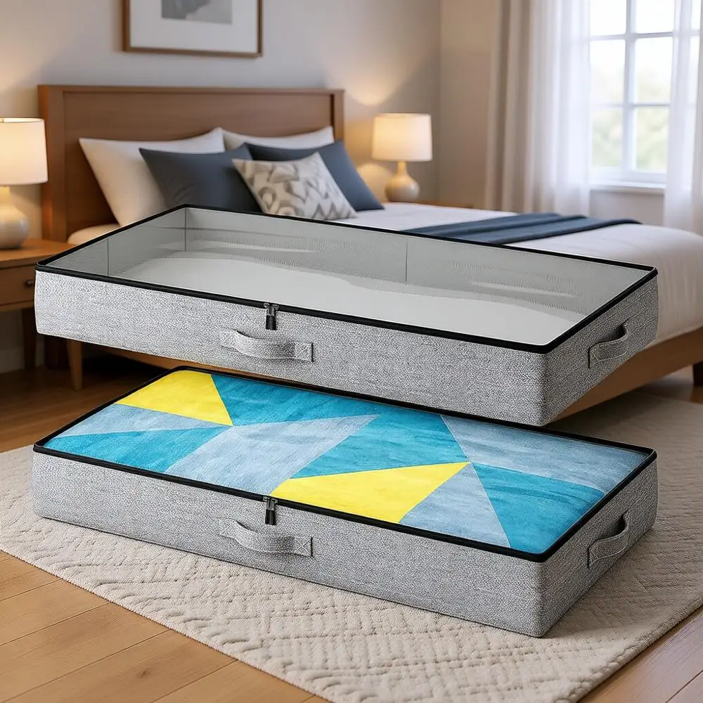 Компактные контейнеры для хранения под кроватью - набор из 2 низкопрофильных органайзеров для одежды, высотой 4,5 дюйма, с прочной конструкцией
Компактные контейнеры для хранения под кроватью - набор из 2 низкопрофильных органайзеров для одежды, высотой 4,5 дюйма, с прочной конструкцией