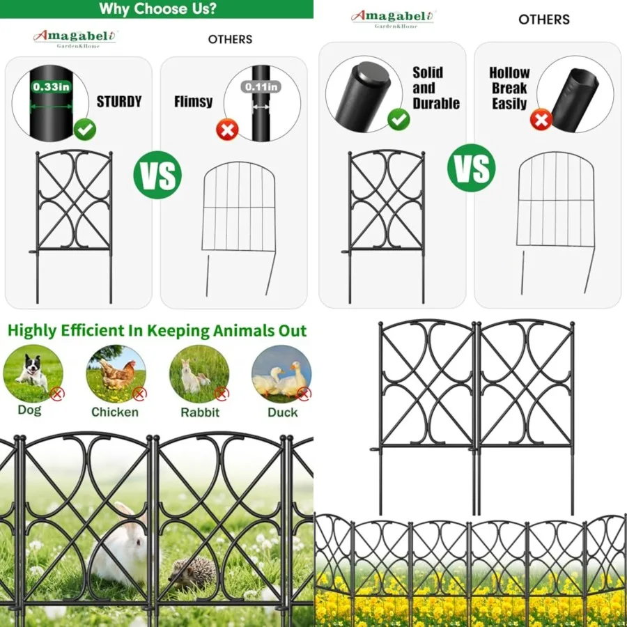 10 Panels 24in H ×10ft(L) Decorative Garden Fences and Borders for Dogs Rustproof Metal No Dig Fence Panels Garden Edging Borde
10 Panels 24in H ×10ft(L) Decorative Garden Fences and Borders for Dogs Rustproof Metal No Dig Fence Panels Garden Edging Borde