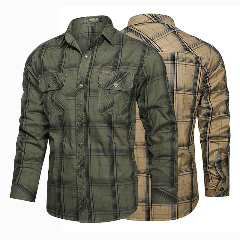 Men's Autumn Plaid Striped Long-sleeved Shirts US Hot Sale Casual Button Down Quick Dry Cargo Outdoor Hiking Safari Work Shirts
Men's Autumn Plaid Striped Long-sleeved Shirts US Hot Sale Casual Button Down Quick Dry Cargo Outdoor Hiking Safari Work Shirts