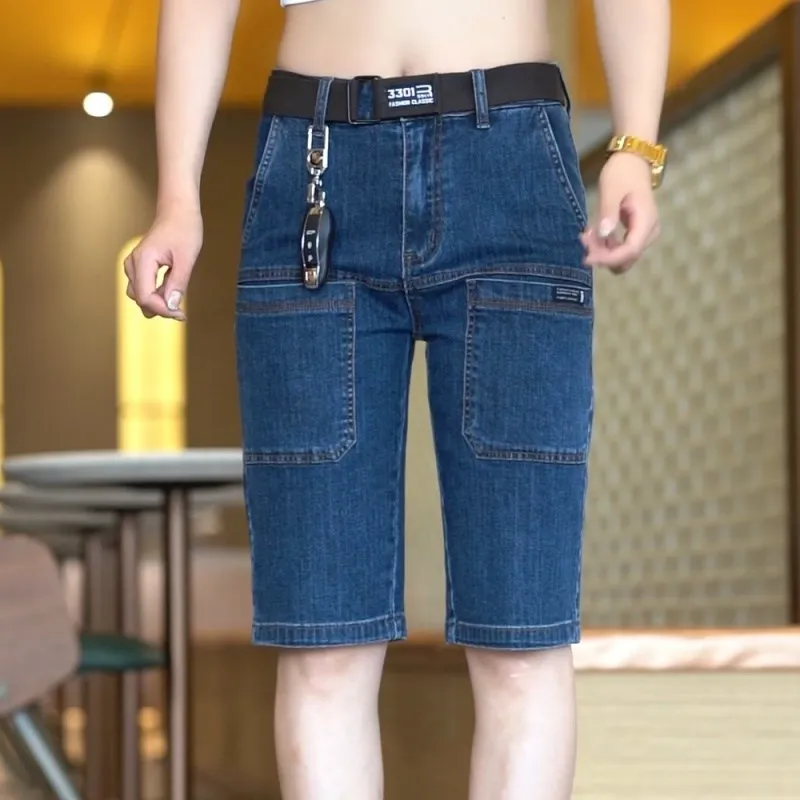 Summer Casual Versatile Men's Denim orts Thin Seven-Foot Pants Faionable Korean Sle Mid-Waist Cotton Stretch Jeans
Summer Casual Versatile Men's Denim orts Thin Seven-Foot Pants Faionable Korean Sle Mid-Waist Cotton Stretch Jeans