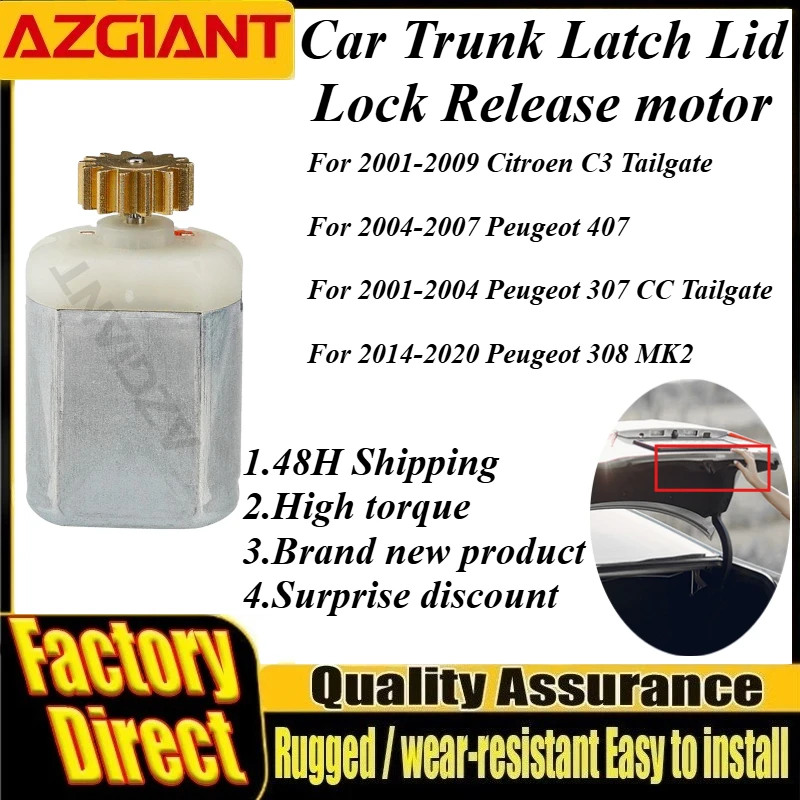 For Citroen C3 Tailgate Peugeot 407/307 CC Tailgate/308 MK2 FC-280SC-20150 12V 14T Car Rear Trunk Hatch Lock Actuator Motor DIY
For Citroen C3 Tailgate Peugeot 407/307 CC Tailgate/308 MK2 FC-280SC-20150 12V 14T Car Rear Trunk Hatch Lock Actuator Motor DIY