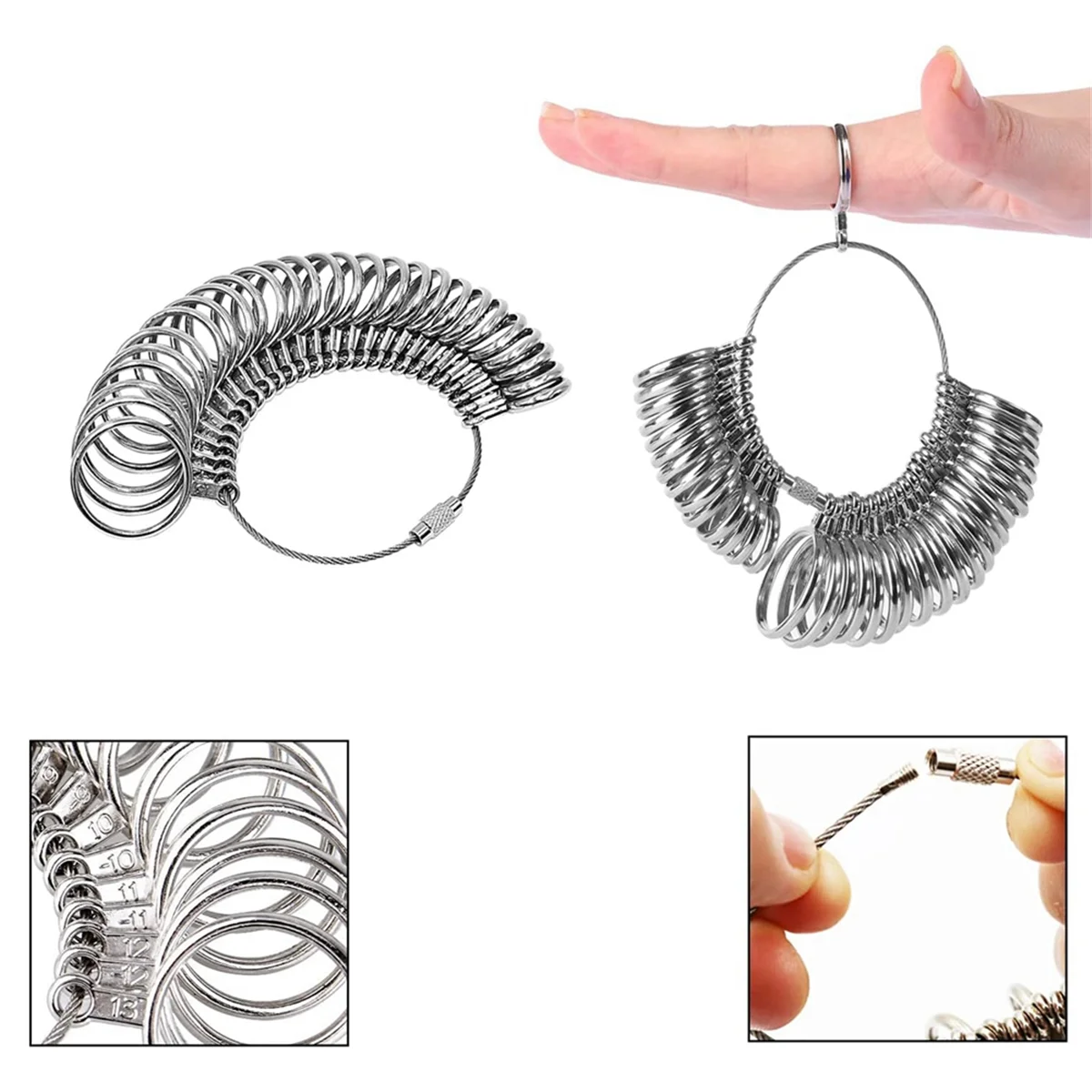 Ring Size Tool, Metal Mandrel Measuring Rod Ring Mandrel Aluminum with Finger Sizing Steel RingHUG
Ring Size Tool, Metal Mandrel Measuring Rod Ring Mandrel Aluminum with Finger Sizing Steel RingHUG