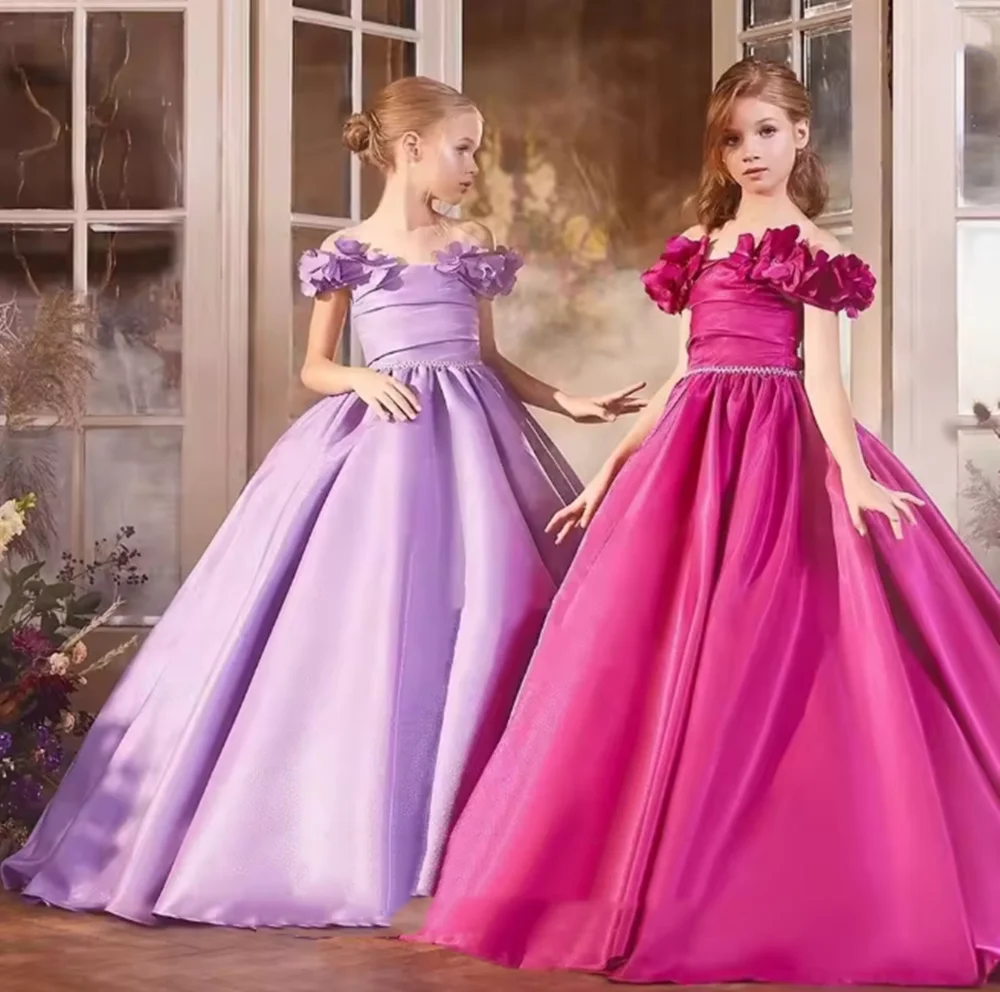 Elegant Fuchsia Satin Girl Dress Appliques Lilac Princess Dubai Gown for Kids Wedding Communion Party Quinceanera 2025
Elegant Fuchsia Satin Girl Dress Appliques Lilac Princess Dubai Gown for Kids Wedding Communion Party Quinceanera 2025