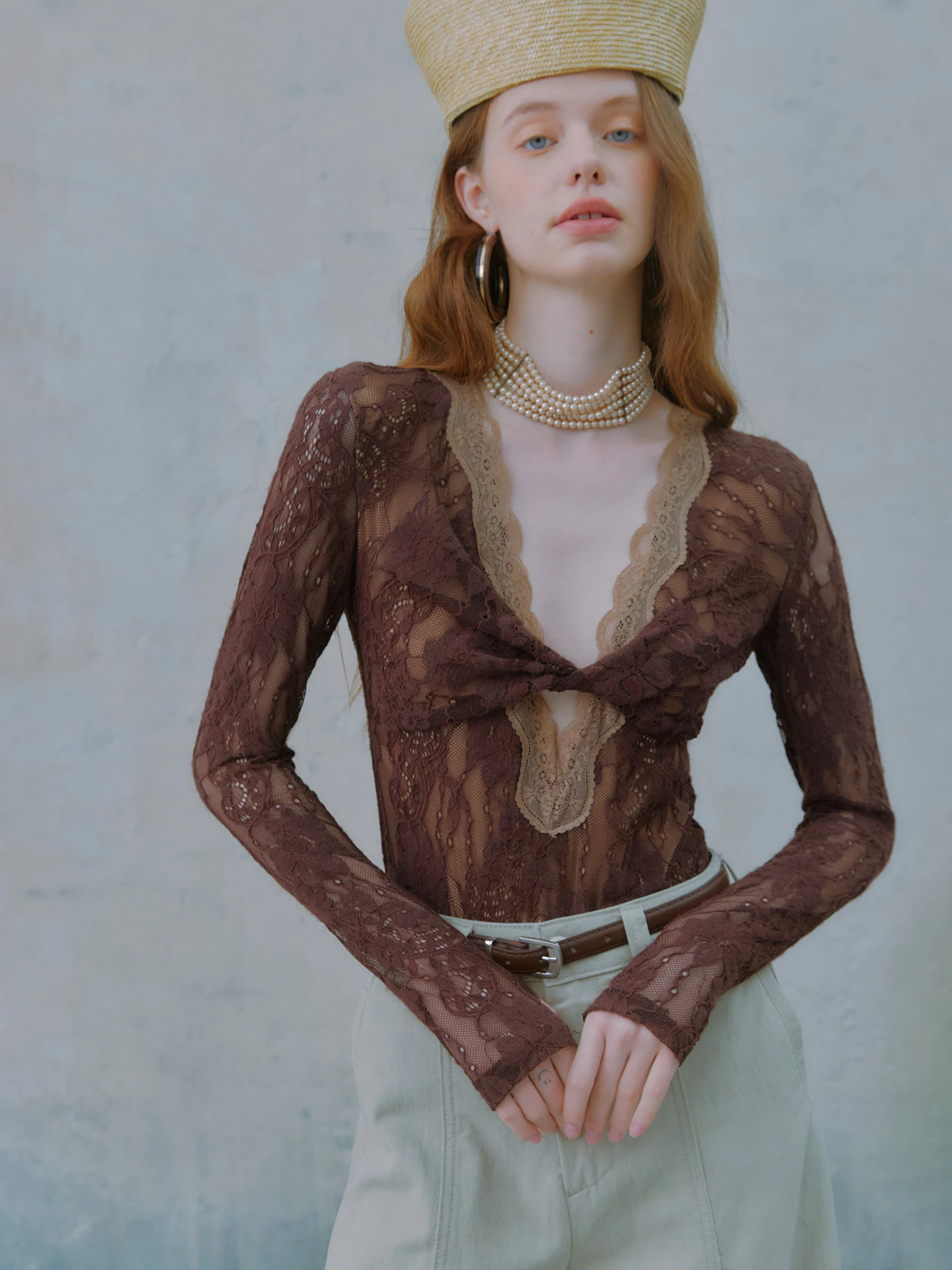 Sexy Deep V-neck Lace Bodysuit Women's Spring Fashion Swann's Love Knot Color Block Long Sleeve Floral Print High Elasticity
Sexy Deep V-neck Lace Bodysuit Women's Spring Fashion Swann's Love Knot Color Block Long Sleeve Floral Print High Elasticity