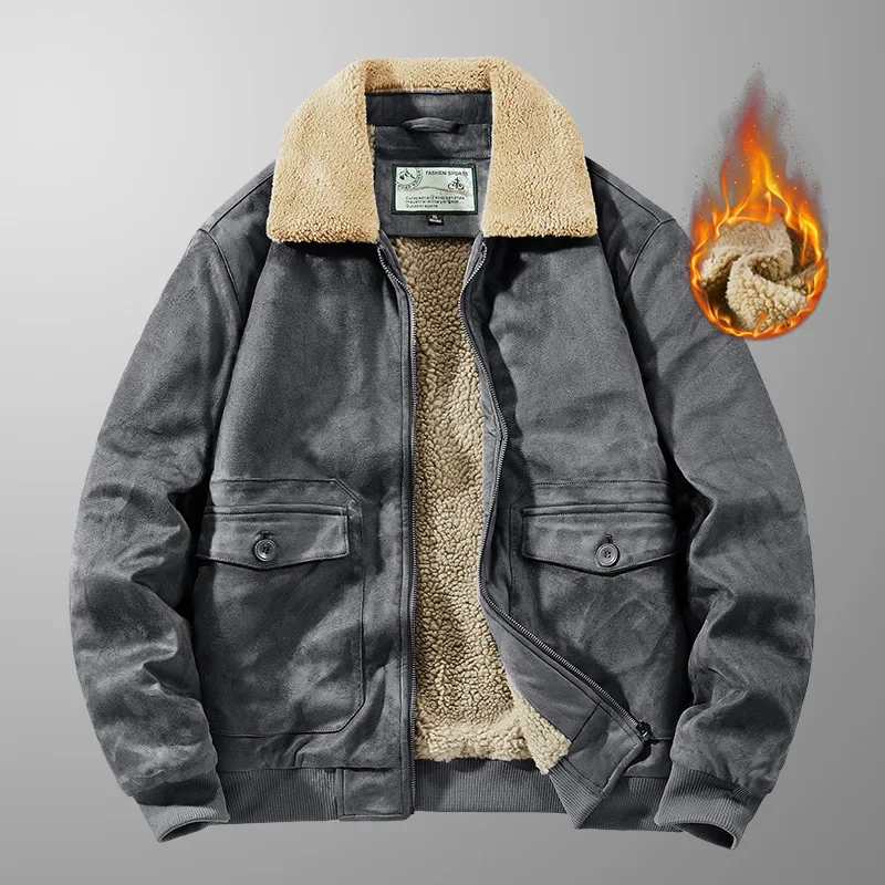 Men's Warm Jackets Men's Winter Suede Jacket Outwear Mens Fleece Jackets Retro Coats Fur Collar Winter Male Thermal Windbreaker
Men's Warm Jackets Men's Winter Suede Jacket Outwear Mens Fleece Jackets Retro Coats Fur Collar Winter Male Thermal Windbreaker