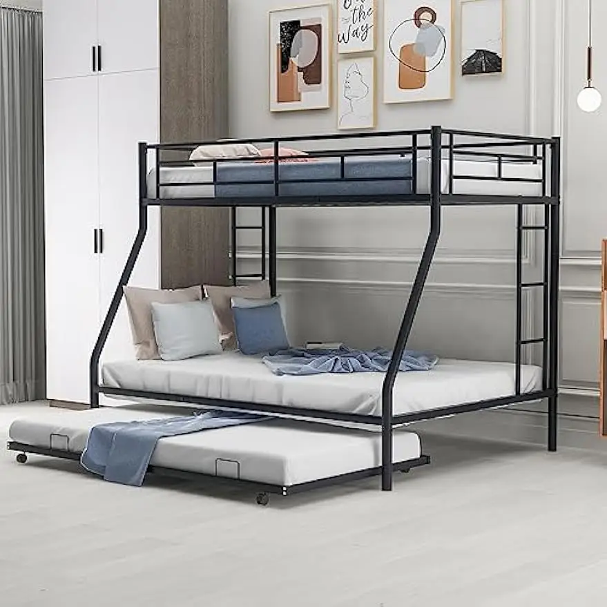 Bed Twin Over Full Bed with Trundle, Twin Size Trundle 2 Side Ladders with Sturdy Steel Frame,for Kids Adults Living Room G
Bed Twin Over Full Bed with Trundle, Twin Size Trundle 2 Side Ladders with Sturdy Steel Frame,for Kids Adults Living Room G
