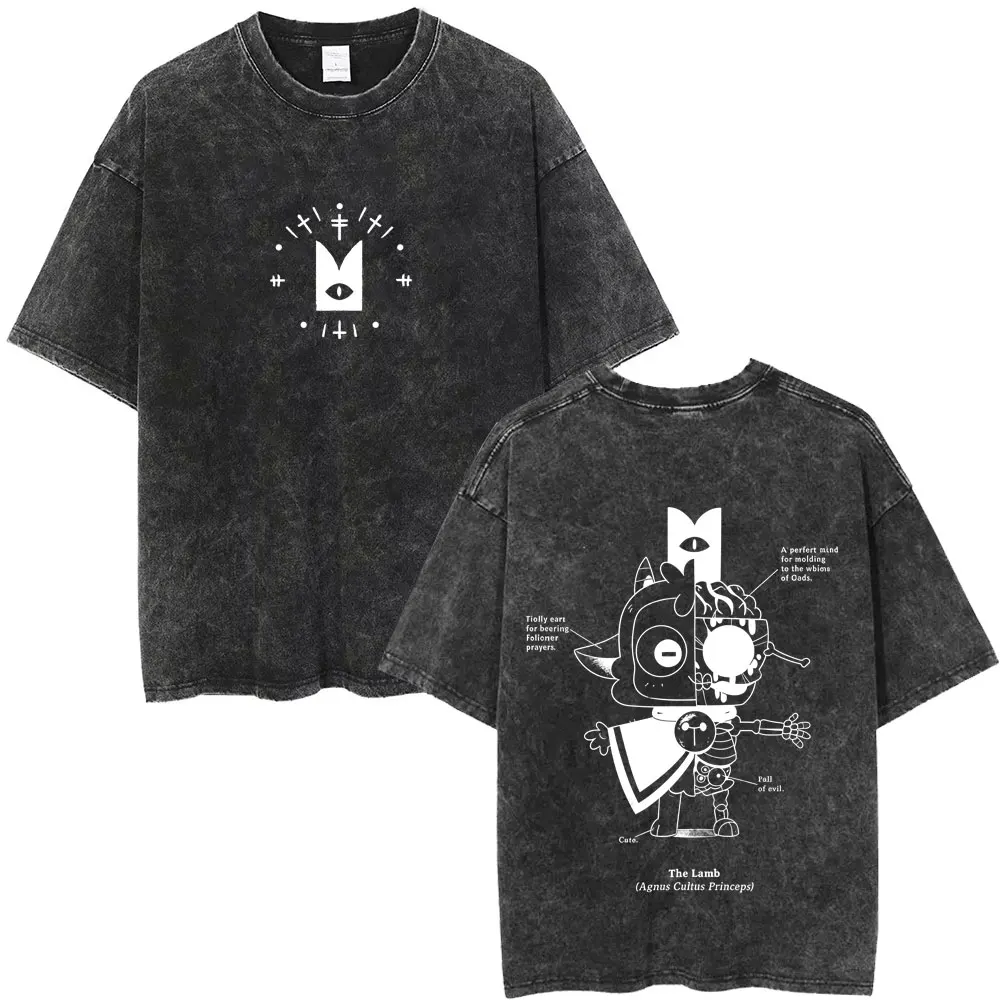 Washed Vintage Game Cult of The Lamb Anatomy Print T-shirt Men Women Fashion Casual Cotton T-shirts Male Cute Oversized T Shirts
Washed Vintage Game Cult of The Lamb Anatomy Print T-shirt Men Women Fashion Casual Cotton T-shirts Male Cute Oversized T Shirts