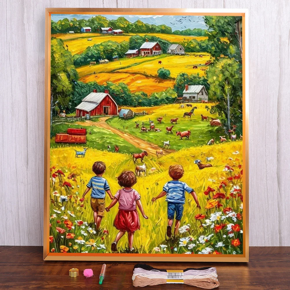 Scenery Farm Kids Pre-Printed 11CT Cross Stitch DIY Embroidery Set Painting Craft Needlework Knitting Package For Adults Design
Scenery Farm Kids Pre-Printed 11CT Cross Stitch DIY Embroidery Set Painting Craft Needlework Knitting Package For Adults Design