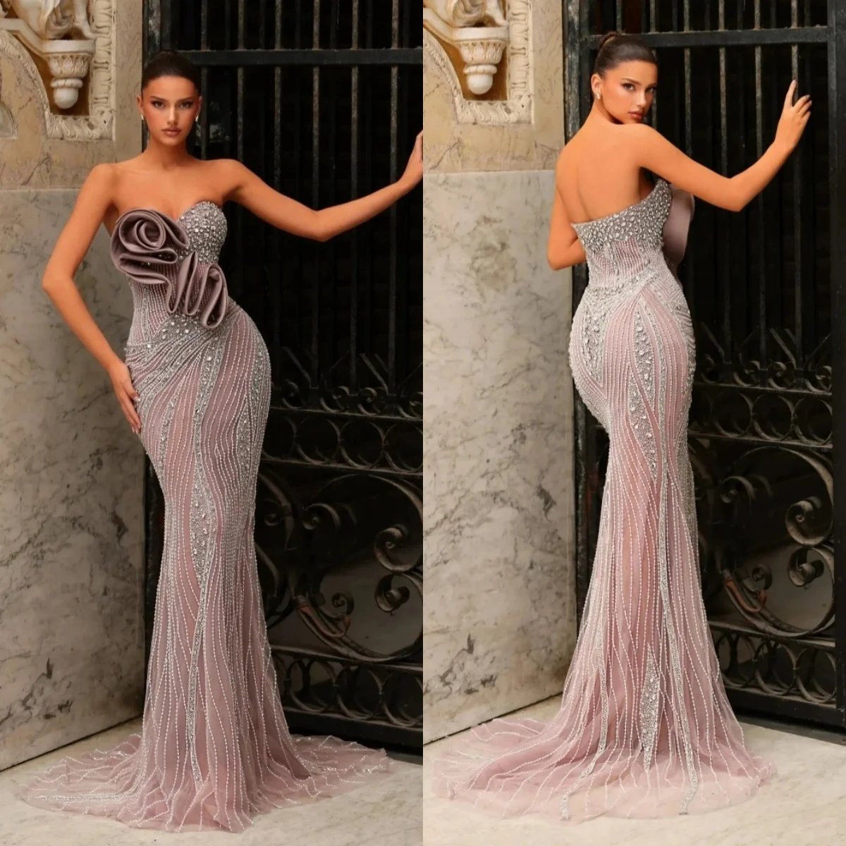 Sexy Evening Dresses Strapless Crystal Prom Dress Ruffle Rhinestone Sleeveless Backless Mermaid Party Gowns Vestidos De Noche
Sexy Evening Dresses Strapless Crystal Prom Dress Ruffle Rhinestone Sleeveless Backless Mermaid Party Gowns Vestidos De Noche