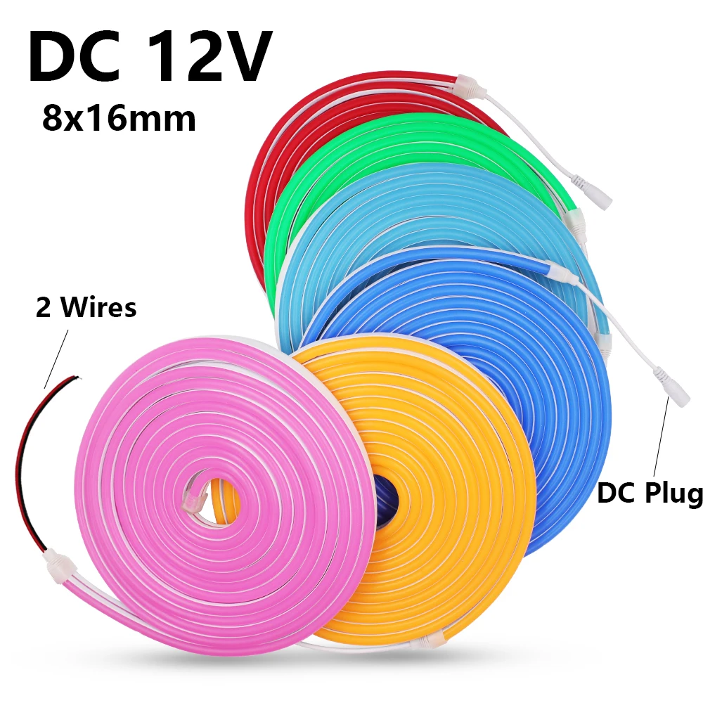 12V Neon LED Strip 2835 120 LEDs/m Waterproof 8x16mm Flexible Lamp Tape Neon Rope Light DIY Sign White Red Green Ice Blue Yellow
12V Neon LED Strip 2835 120 LEDs/m Waterproof 8x16mm Flexible Lamp Tape Neon Rope Light DIY Sign White Red Green Ice Blue Yellow