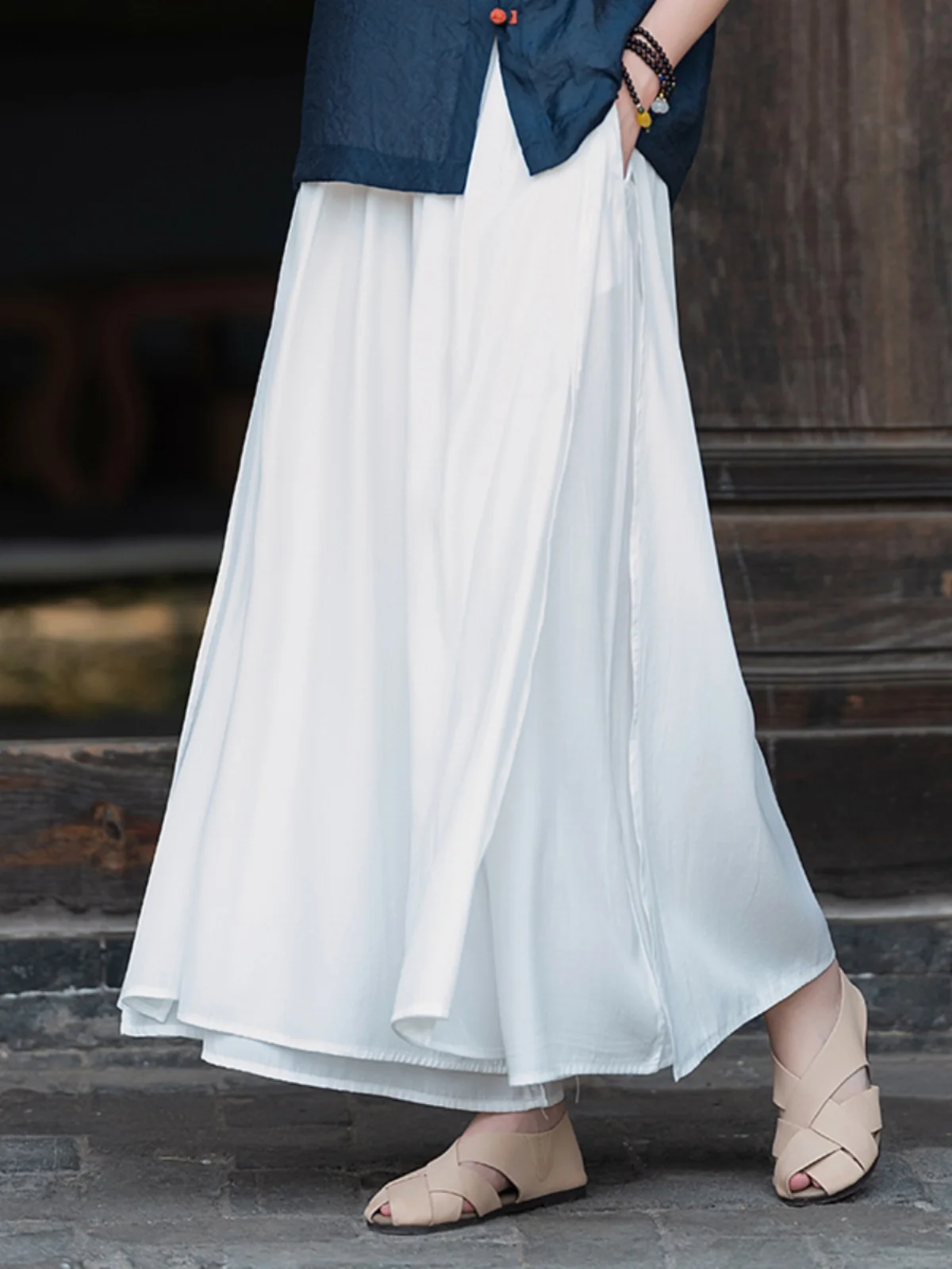 Elegant High Waist Wide Leg Pants Cotton Linen Material Ice Silk Thin Nine Points Chiffon Skirt Pants Double Layer Summer Wom...
Elegant High Waist Wide Leg Pants Cotton Linen Material Ice Silk Thin Nine Points Chiffon Skirt Pants Double Layer Summer Wom...