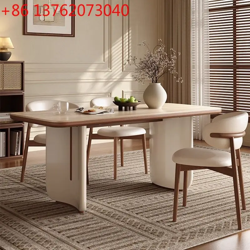 French medieval solid wood rock slab dining table new travertine household small apartment American retro dining table
French medieval solid wood rock slab dining table new travertine household small apartment American retro dining table