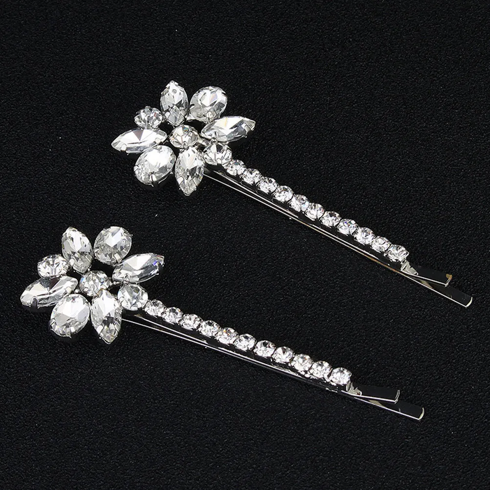 2Pairs Rhinestones Hairpins Flower Design Bridal Hair Clips Wedding Accessories for Women Crystal Bobby Pins Charming Headdress
2Pairs Rhinestones Hairpins Flower Design Bridal Hair Clips Wedding Accessories for Women Crystal Bobby Pins Charming Headdress