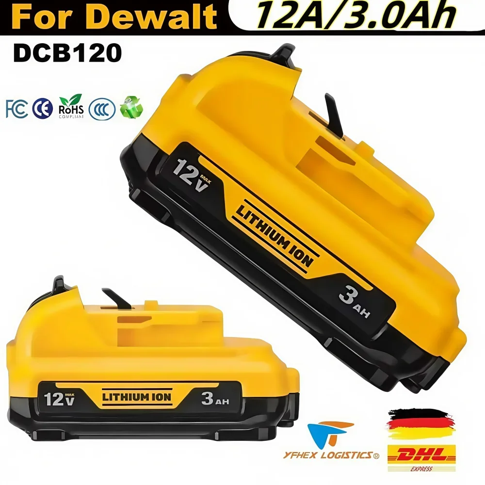 Rechargeable 12V 3.0Ah Lithium Ion Battery for Dewalt DCB120 DCB124 Power Tools Laser Level Cordless Battery Pack.
Rechargeable 12V 3.0Ah Lithium Ion Battery for Dewalt DCB120 DCB124 Power Tools Laser Level Cordless Battery Pack.