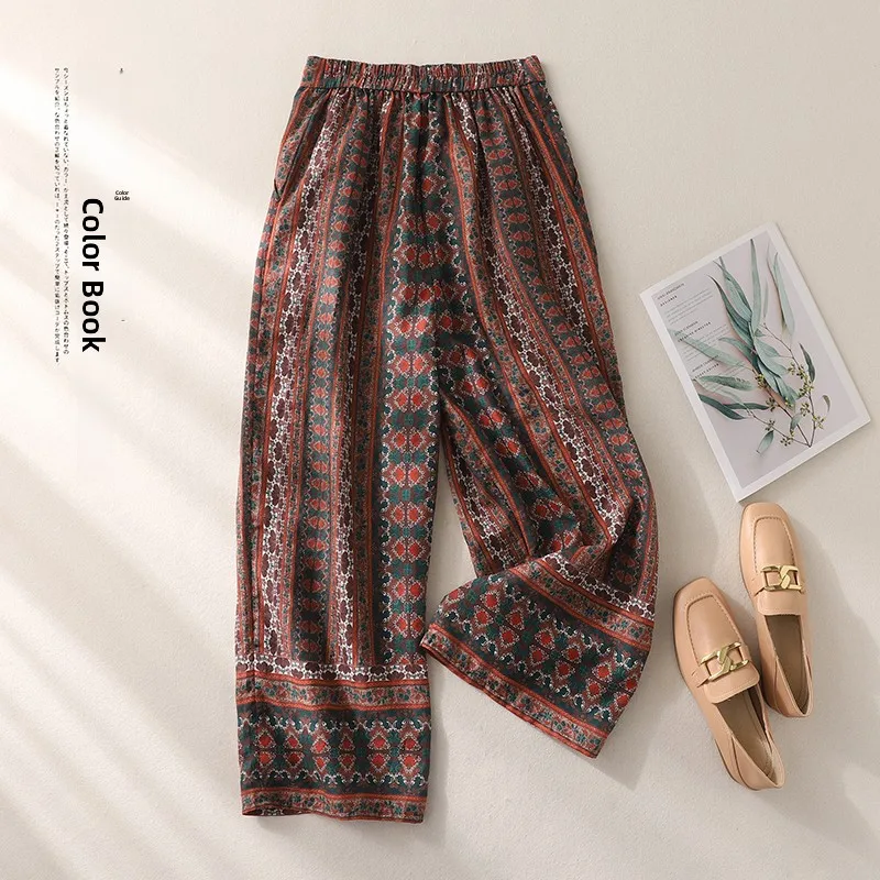 plus Size Casual Cotton Linen Wide Leg Pants Drapey Print Harlan Nine Pointed Trousers for plus Size Women Summer New Arrival
plus Size Casual Cotton Linen Wide Leg Pants Drapey Print Harlan Nine Pointed Trousers for plus Size Women Summer New Arrival