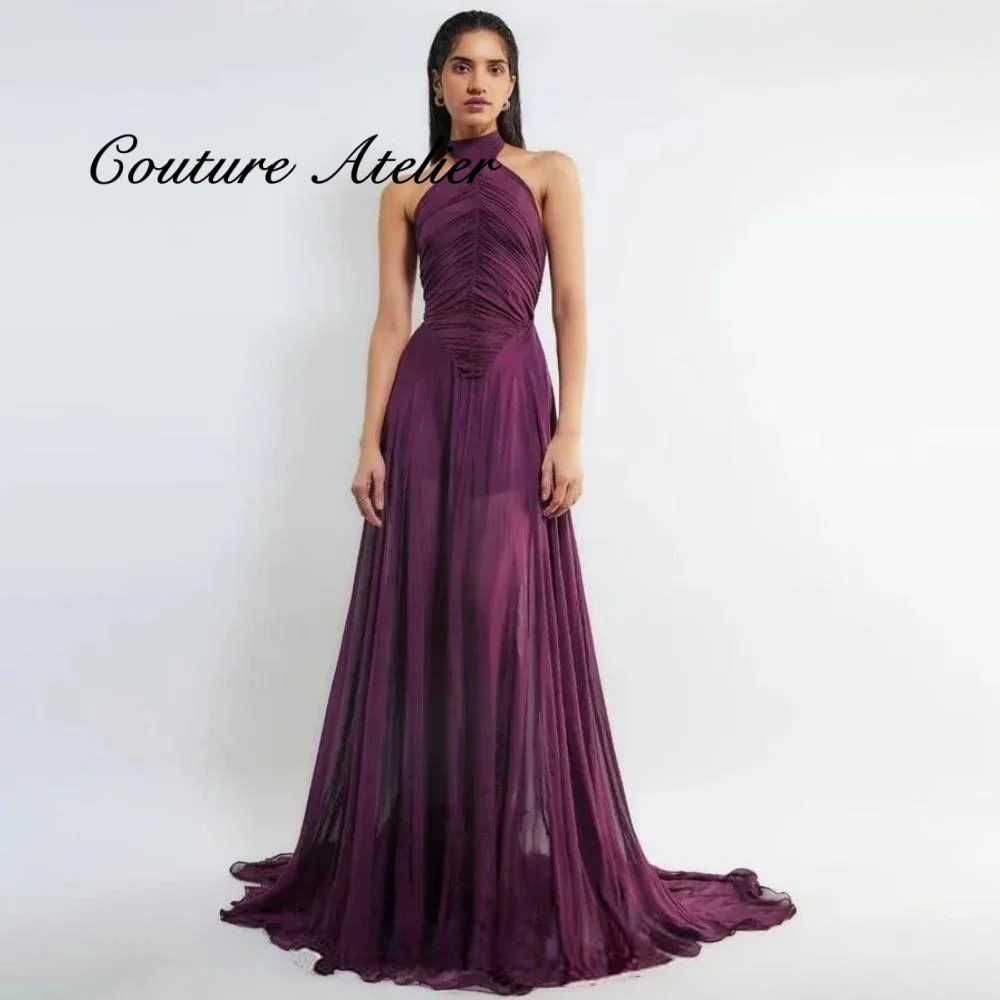 Elegant Dark Purple Halter Long Maxi Prom Gowns With Side Slit Sexy Sequined See Thru Evening Party Dress Customized
Elegant Dark Purple Halter Long Maxi Prom Gowns With Side Slit Sexy Sequined See Thru Evening Party Dress Customized