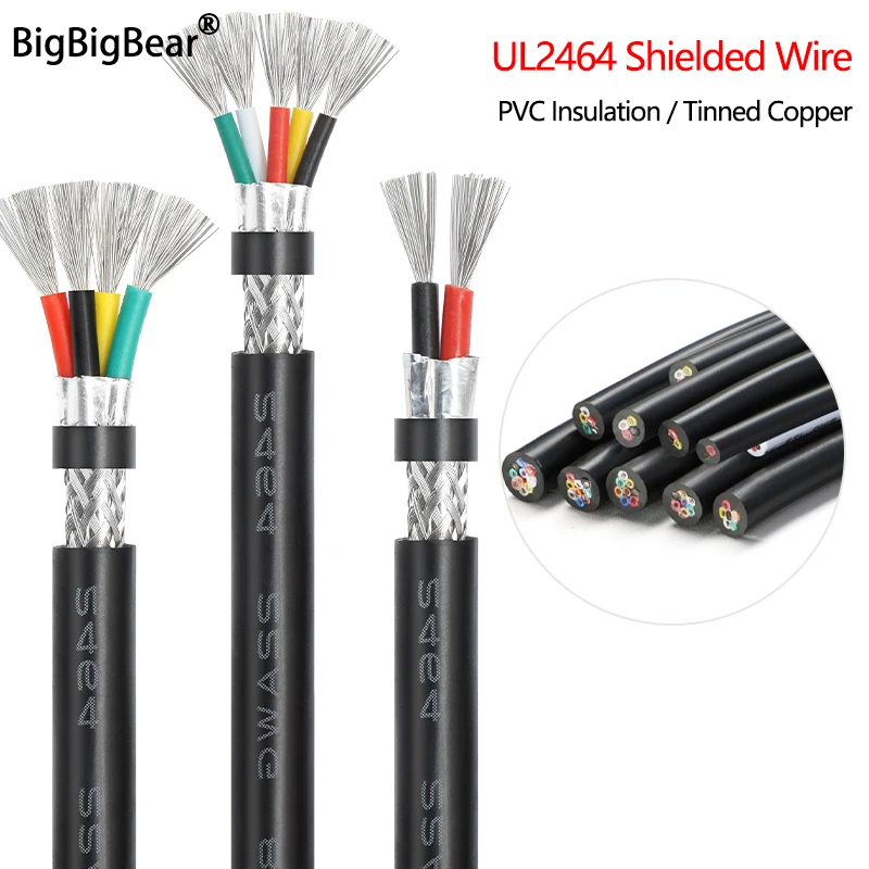 2/5/10m UL2464 Shielded Wire 28/26/24/22/20/18AWG Double Shielded 2/3/4/5/6/8/10/12 Core Anti-interference Signal Control Cable
2/5/10m UL2464 Shielded Wire 28/26/24/22/20/18AWG Double Shielded 2/3/4/5/6/8/10/12 Core Anti-interference Signal Control Cable
