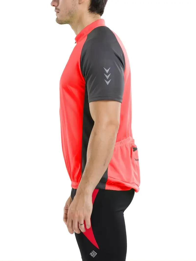 KORAMAN Men's Quick-Dry Breathable Biking Shirt, Reflective Cycling Jersey Short With Zipper & Pocket
KORAMAN Men's Quick-Dry Breathable Biking Shirt, Reflective Cycling Jersey Short With Zipper & Pocket