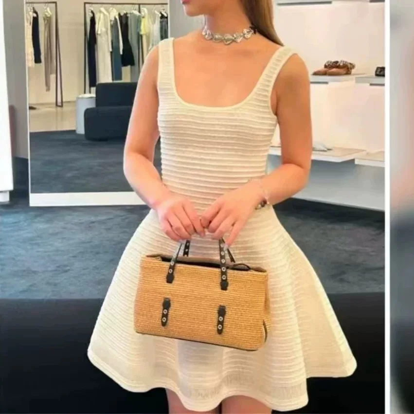 Women's White Mini Slip Dress Knitted Slim Fit Evening Birthday Party Dress
Women's White Mini Slip Dress Knitted Slim Fit Evening Birthday Party Dress
