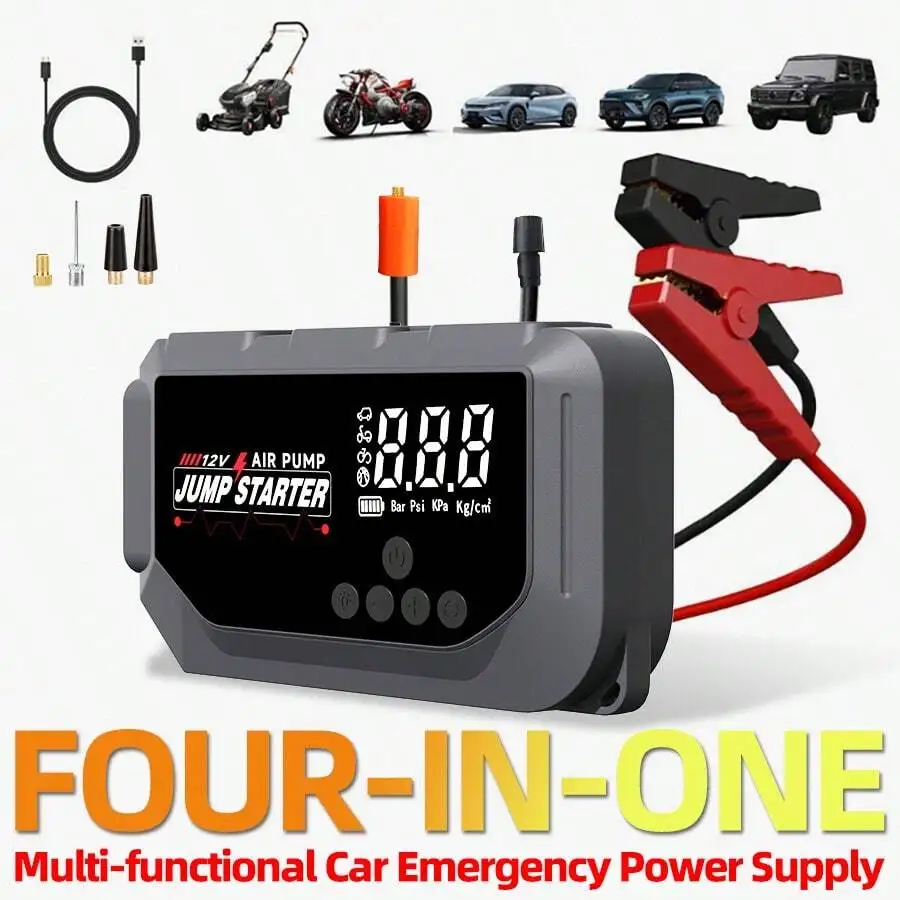 12V 8000A Smart Jump Starter With Air Pump Power Bank Flashlight Digital Display
12V 8000A Smart Jump Starter With Air Pump Power Bank Flashlight Digital Display