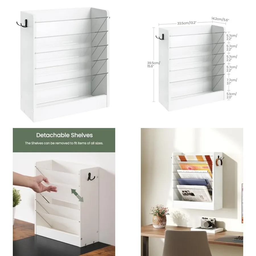 Wall File Holder, File Organizer, Office Supplies Storage Rack, Versatile Desktop Organizer, with Detachable Shelves, with Side
Wall File Holder, File Organizer, Office Supplies Storage Rack, Versatile Desktop Organizer, with Detachable Shelves, with Side