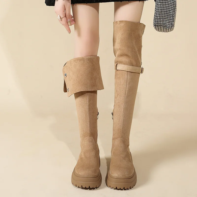 Женские сапоги до колена, новинка осени и зимы 2021, утягивающие замшевые сапоги, длинные женские сапоги-трубочки
Женские сапоги до колена, новинка осени и зимы 2021, утягивающие замшевые сапоги, длинные женские сапоги-трубочки