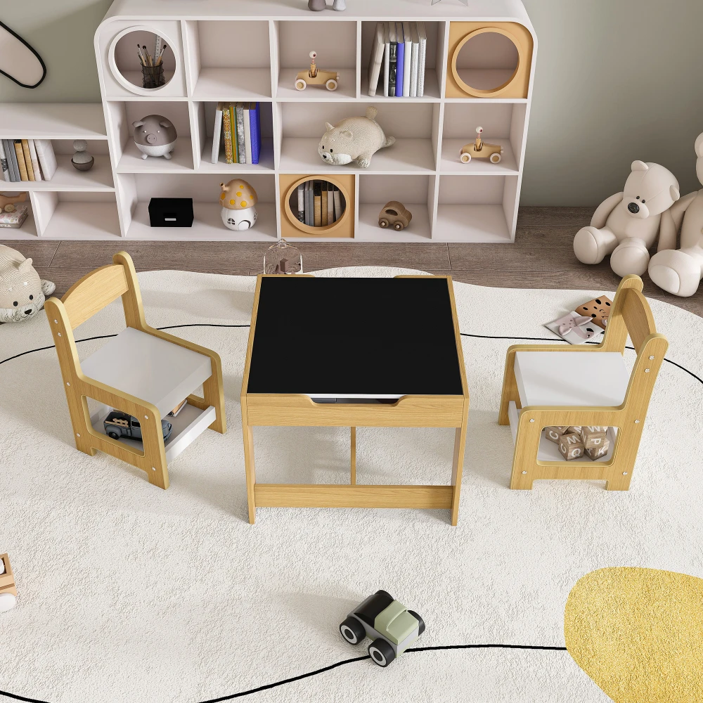 3-in-1 Kids Study Table & Chairs Set - with Detachable Blackboard Top for Drawing/Reading/Play, Durable Engineered for Toddlers
3-in-1 Kids Study Table & Chairs Set - with Detachable Blackboard Top for Drawing/Reading/Play, Durable Engineered for Toddlers
