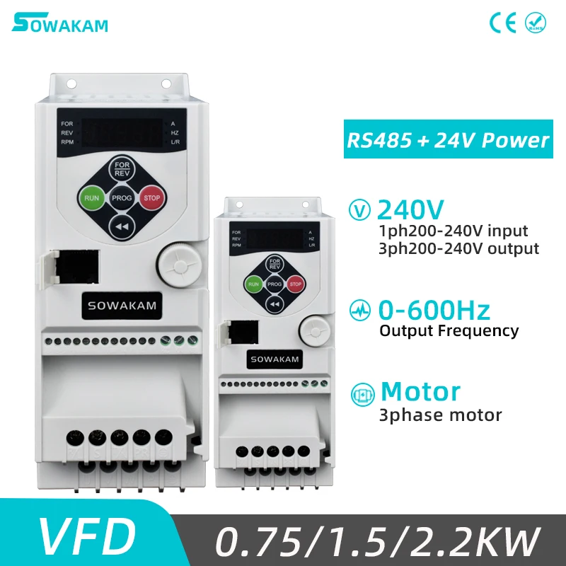 Frequency Converter 0.75KW 1.5KW 2.2KW 220V VFD Variable Frequency Drive for 3phase Motor Speed Control Inverter
Frequency Converter 0.75KW 1.5KW 2.2KW 220V VFD Variable Frequency Drive for 3phase Motor Speed Control Inverter