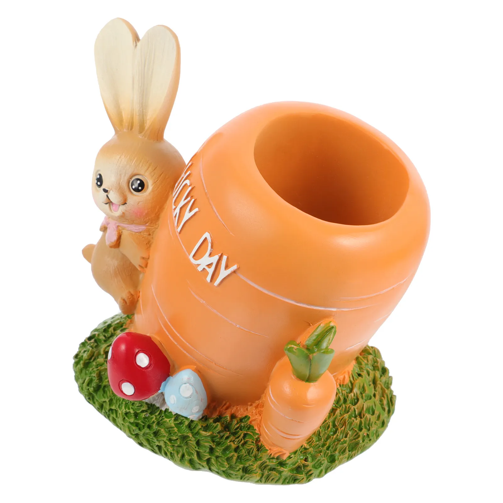 Lovely Resin Rabbit Pen Holder Carrot Stump Desktop Storage Box Pencil Container for Office Home Decor Pen Box
Lovely Resin Rabbit Pen Holder Carrot Stump Desktop Storage Box Pencil Container for Office Home Decor Pen Box
