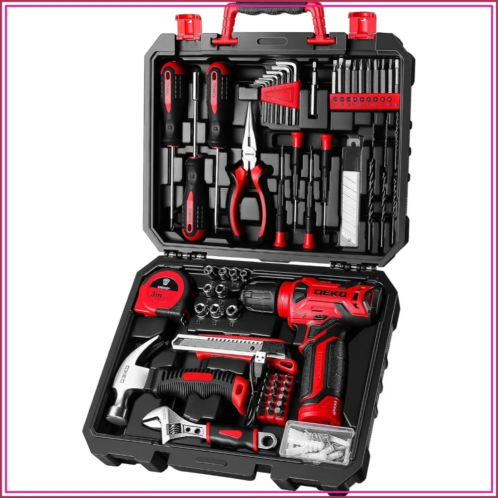 126-Piece Home Tool Kit with 8V Cordless Drill, Lightweight and Rechargeable, Perfect for DIY Projects
126-Piece Home Tool Kit with 8V Cordless Drill, Lightweight and Rechargeable, Perfect for DIY Projects