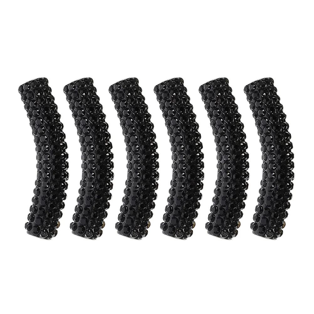 6pcs Rhinestone Noodle Beads Curved Brass Tube Large Hole Metal Spacer For Jewelry Making Bling Craft Diy Accessories
6pcs Rhinestone Noodle Beads Curved Brass Tube Large Hole Metal Spacer For Jewelry Making Bling Craft Diy Accessories