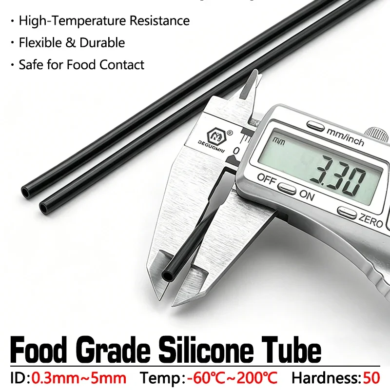 5M Black Food Grade Silicone Tube Flexible Capillary Pipe ID 0.5-5mm High Temp Resistant Non-toxic Silicone Hose for Daily Use
5M Black Food Grade Silicone Tube Flexible Capillary Pipe ID 0.5-5mm High Temp Resistant Non-toxic Silicone Hose for Daily Use