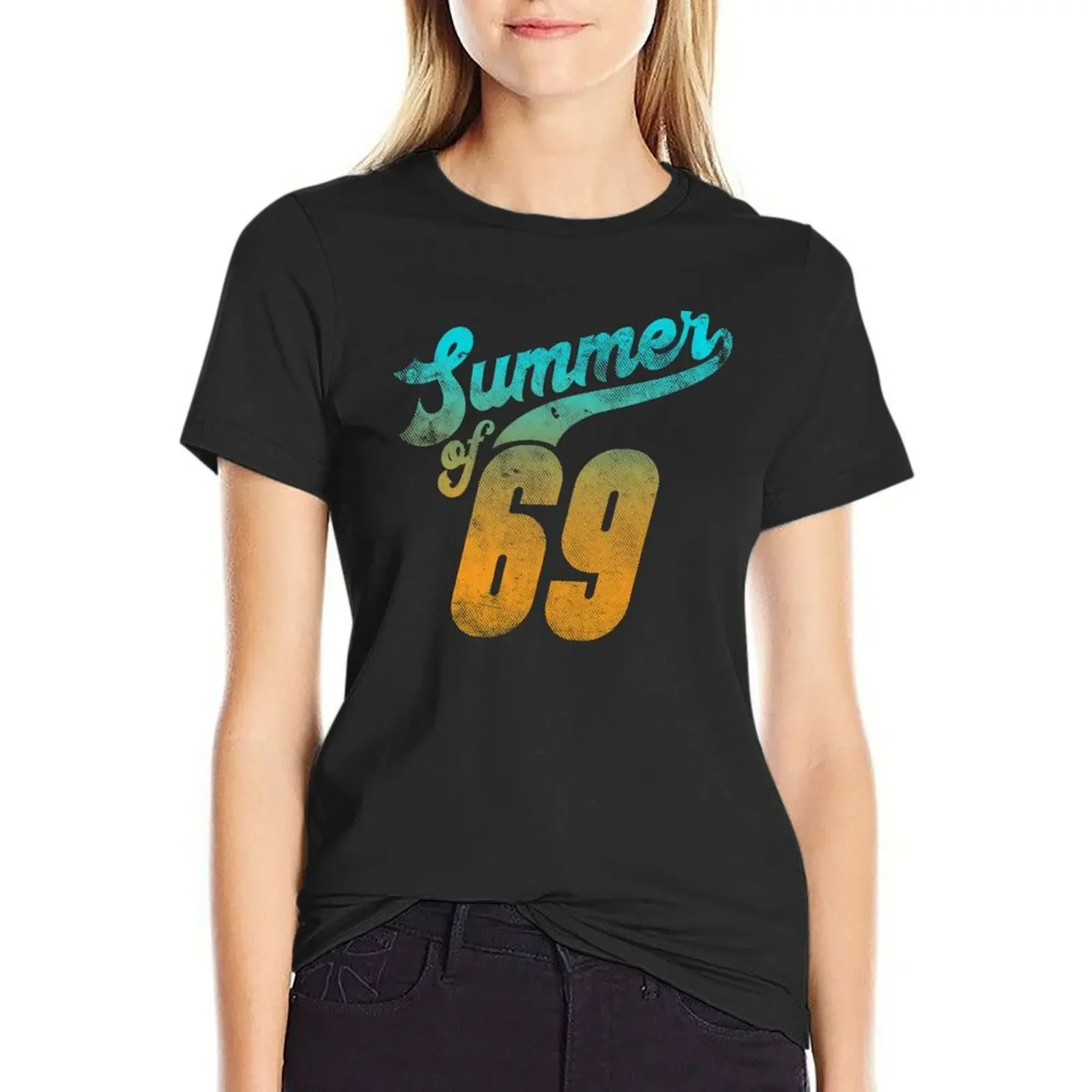 Summer of 69 - retro distressed style (alt colour) T-Shirt Female clothing plus size tops Womens clothing
Summer of 69 - retro distressed style (alt colour) T-Shirt Female clothing plus size tops Womens clothing