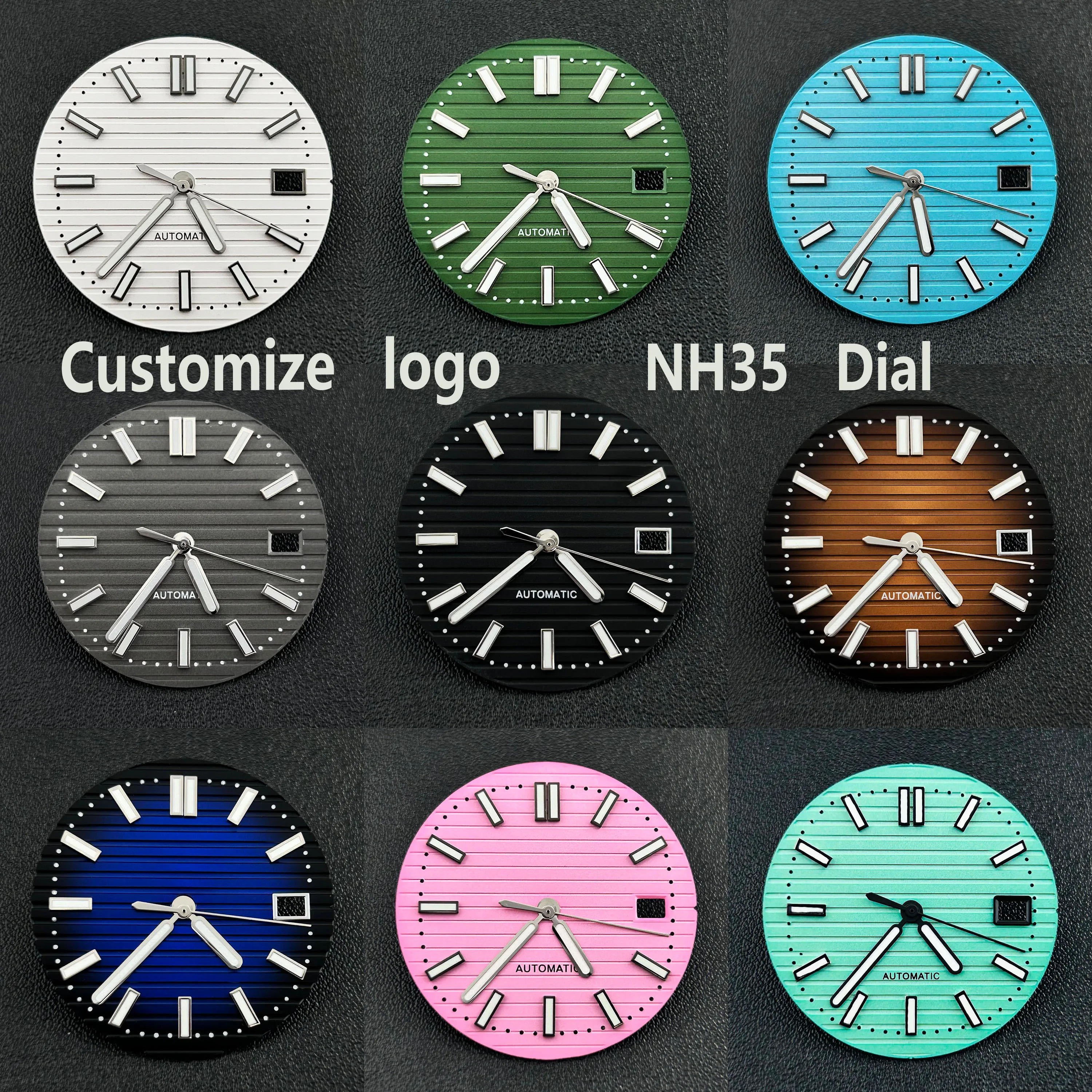 NH35 dial Watch dial customize logo dial Man's watch dial suitable for NH35 movement watch accessories repair tool
NH35 dial Watch dial customize logo dial Man's watch dial suitable for NH35 movement watch accessories repair tool