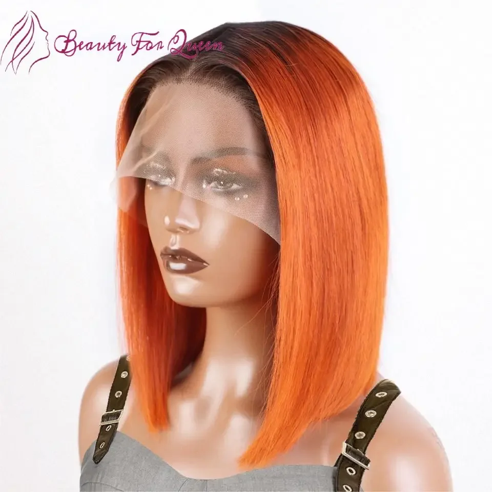 Transparent 13x4 Lace Frontal Wigs Ombre Colored 1B Orange Straight Short Bob Brazilian Human Hair Wig Cosplay Pre Plucked
Transparent 13x4 Lace Frontal Wigs Ombre Colored 1B Orange Straight Short Bob Brazilian Human Hair Wig Cosplay Pre Plucked