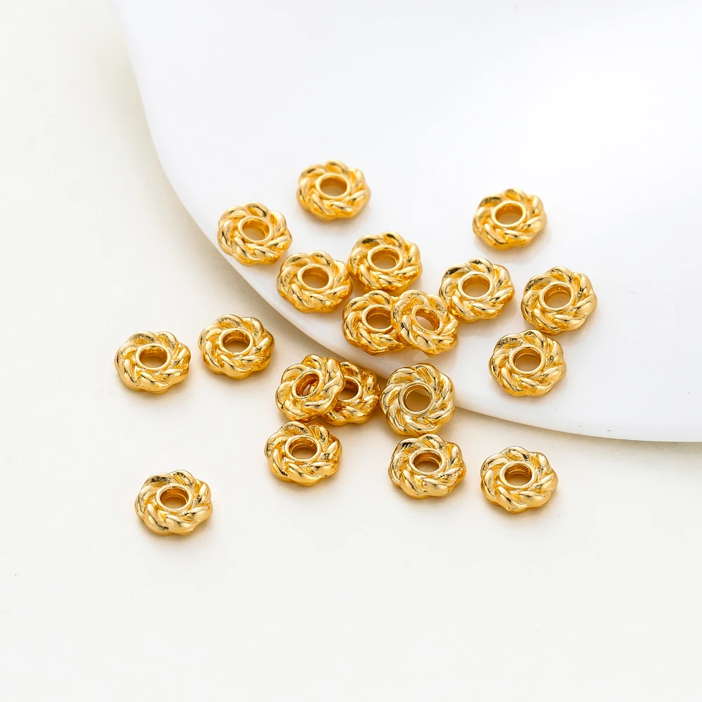 50Pcs 6mm 14K/18K Gold Color Plated Brass Flowers Spacer Bead for DIY Bracelet Necklace Jewelry Making Accessories Supplies
50Pcs 6mm 14K/18K Gold Color Plated Brass Flowers Spacer Bead for DIY Bracelet Necklace Jewelry Making Accessories Supplies