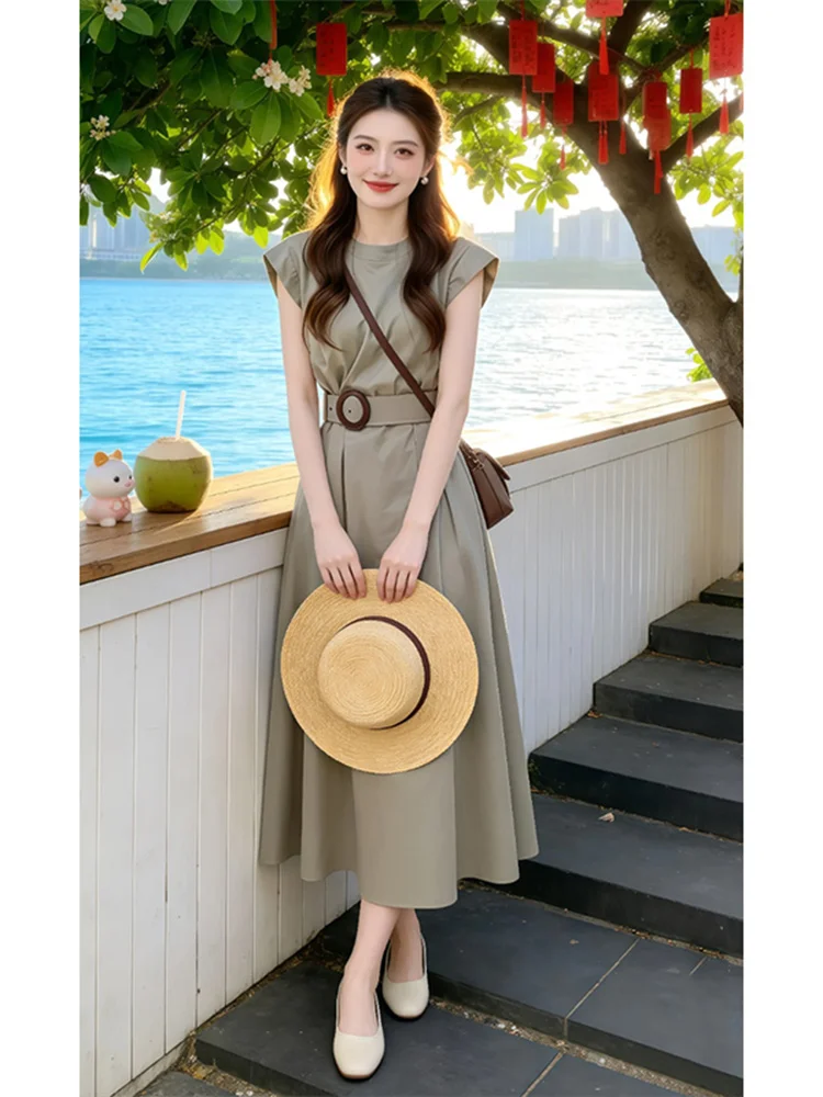 Chic Grey Waist-Cinching Dress Women's Fashion Summer High-End Sensation Light Luxury A-Line Long Dress Vintage Style
Chic Grey Waist-Cinching Dress Women's Fashion Summer High-End Sensation Light Luxury A-Line Long Dress Vintage Style