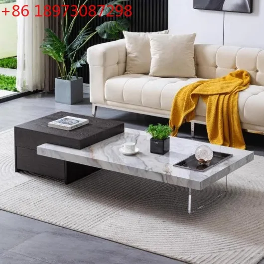 Light luxury slate coffee table, floating corner table, TV cabinet combination acrylic tea table
Light luxury slate coffee table, floating corner table, TV cabinet combination acrylic tea table