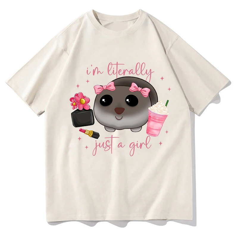 Sad Hamster Tshirt I'm Just A Girl Cartoon Printing Tee-shirt Casual Short Sleeve Summer Tshirts Cotton High Quality Girls Tees
Sad Hamster Tshirt I'm Just A Girl Cartoon Printing Tee-shirt Casual Short Sleeve Summer Tshirts Cotton High Quality Girls Tees