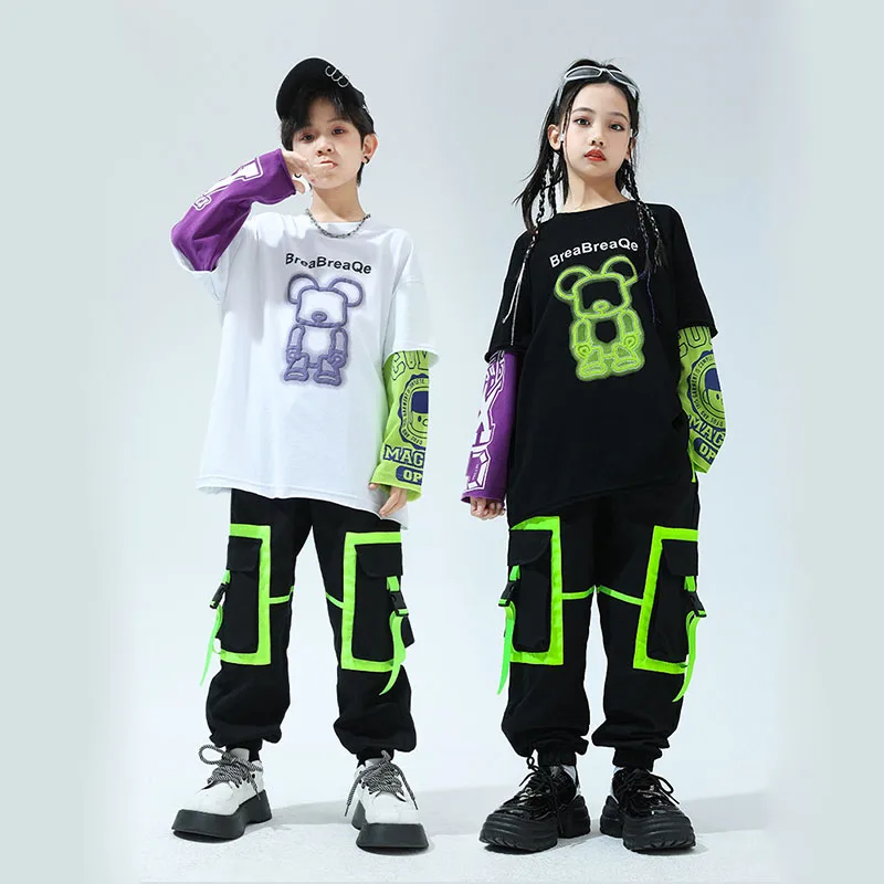 Kid Cool Hip Hop Clothing White Print Sweatshirt Black Casual Green Strap Cargo Pants for Girl Boy Jazz Dance Costumes Clothes
Kid Cool Hip Hop Clothing White Print Sweatshirt Black Casual Green Strap Cargo Pants for Girl Boy Jazz Dance Costumes Clothes